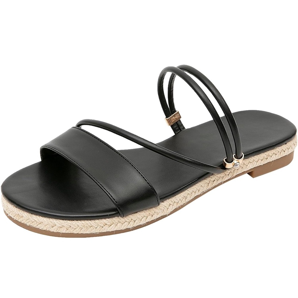 Elegant Black Leather Sandals